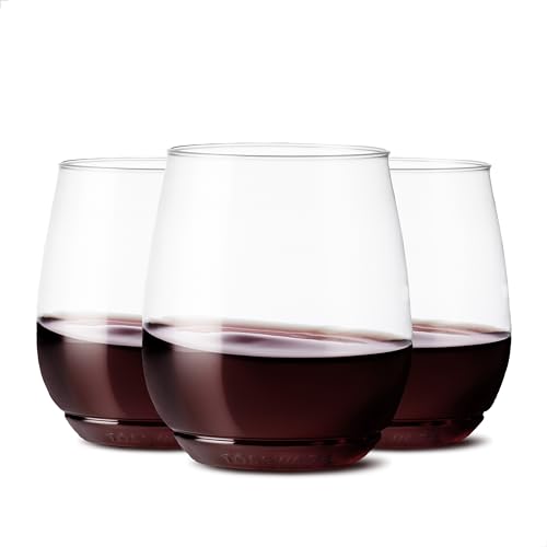 TOSSWARE POP 14oz Vino SET OF 12. Recyclable. Unbreakable & Crystal Clear Plastic Wine Glasses. 12 Count (Pack of 1)