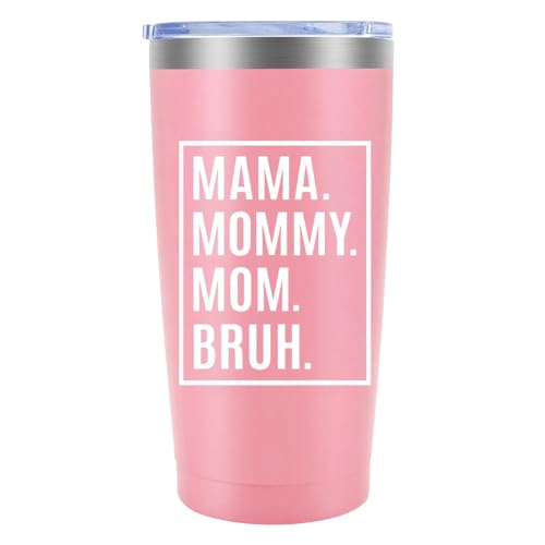 MFGNEH Mothers Day Birthday Gifts for Mom.Mom Christmas Gifts from Daughter. Son.Kids.Mother Gift.Thank You Gift for Mama Mommy Bruh.Women.20oz Pink Stainless Steel Tumbler Cup