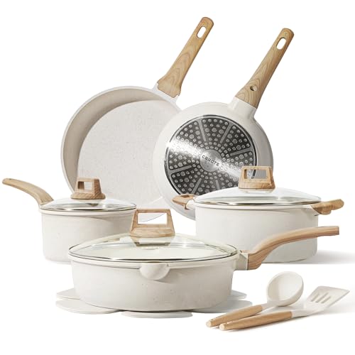 CAROTE 14 Pcs Pots and Pans Set Nonstick.Cookware Set Kitchen Cooking Set with Utensil and Pan Protectors