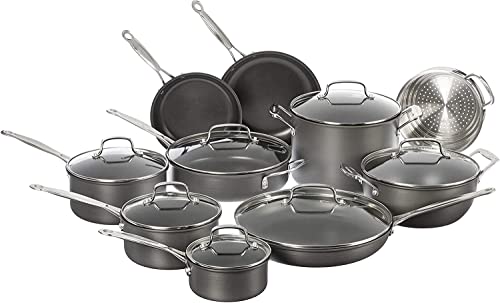 Cuisinart 17-Piece Cookware Set. Chef's Classic Nonstick Hard Anodized. 66-17