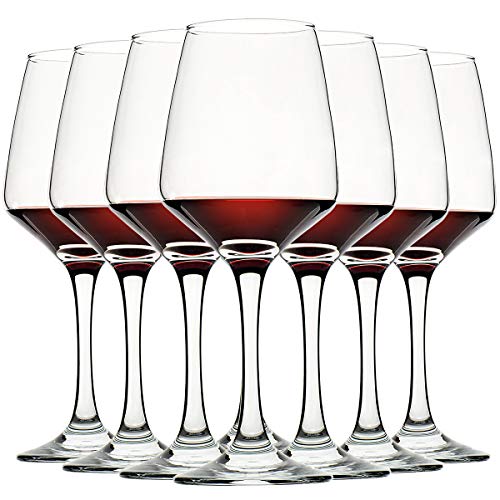Wine Glasses Set of 8. 12oz. Lead-free. Clear. Durable Glassware