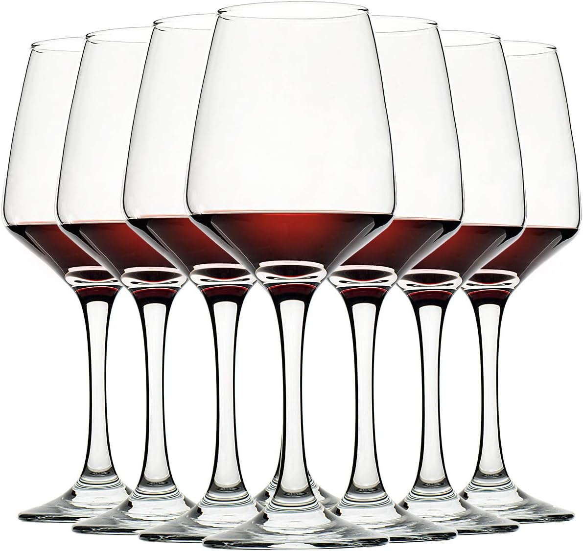 Wine Glasses Set of 8. 12oz. Lead-free. Clear. Durable Glassware